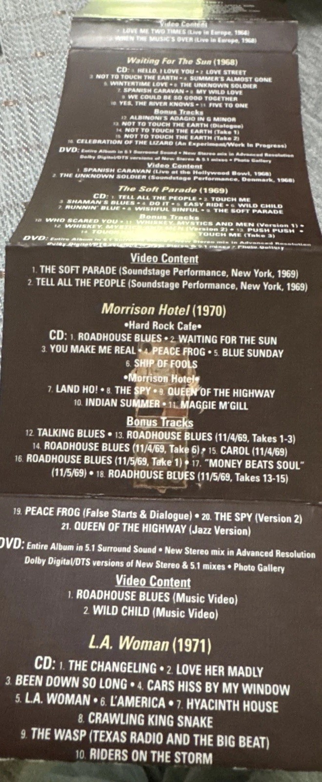 THE DOORS PERCEPTION 6 CD'S / 6 DVD BOX SET 73930 52