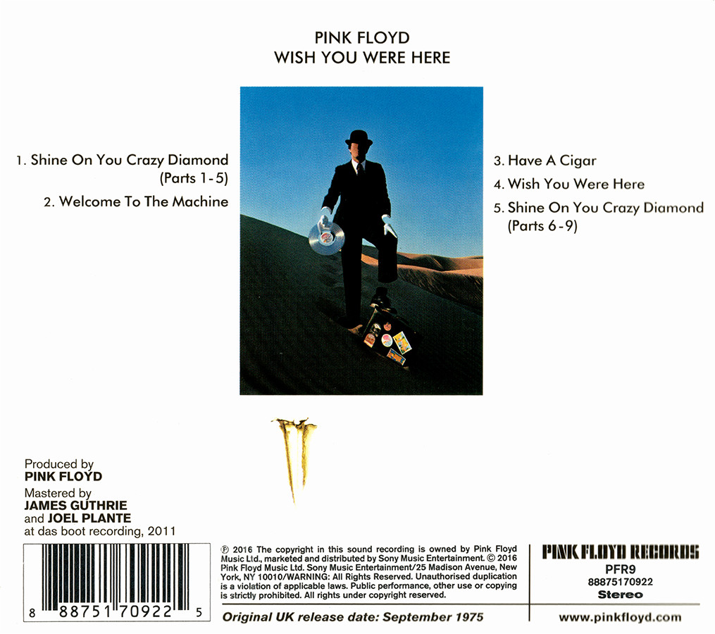 Pink Floyd ~ Wish You Were Here (1975) CD 2016 Pink Floyd Records •• NEW ••