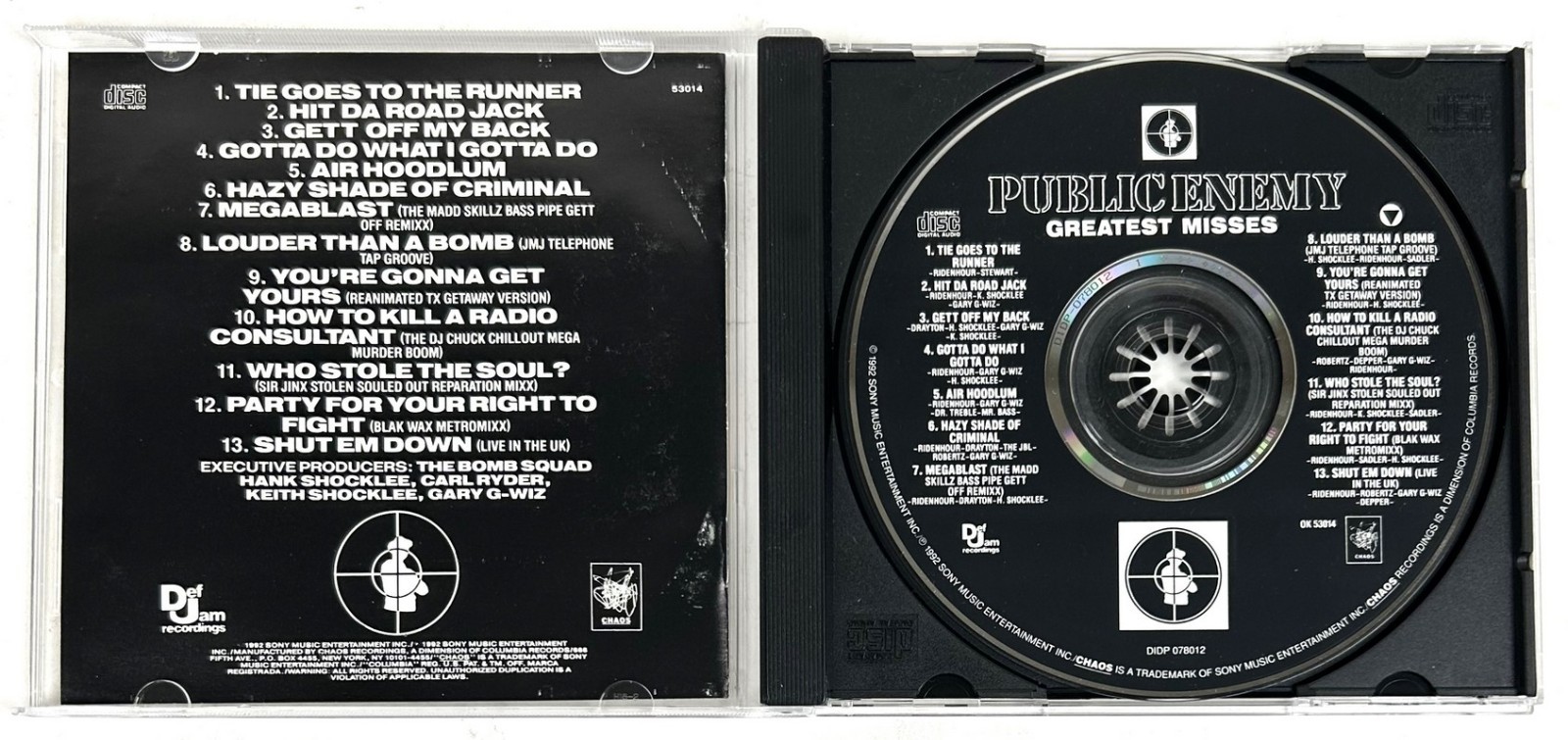 Public Enemy – Greatest Misses CD 1992 (VG+)