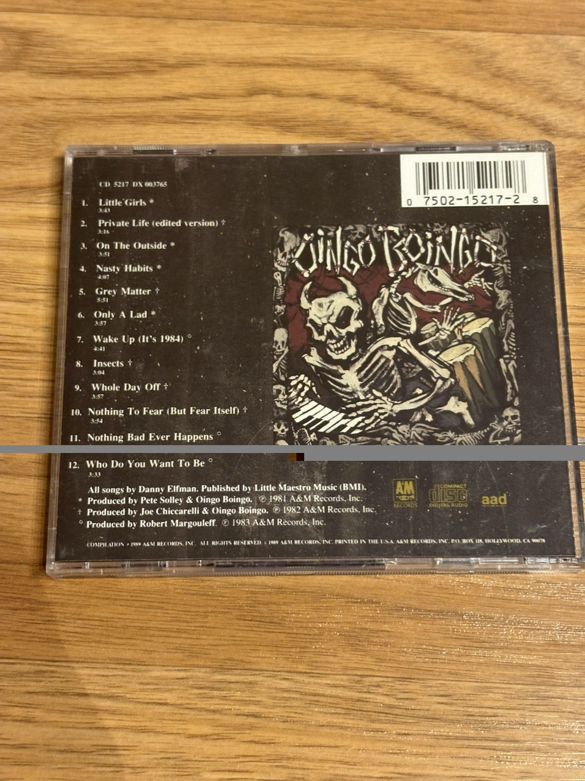 THE BEST OF OINGO BOINGO Skeletons in the Closet 1989 CD Compilation on A&M