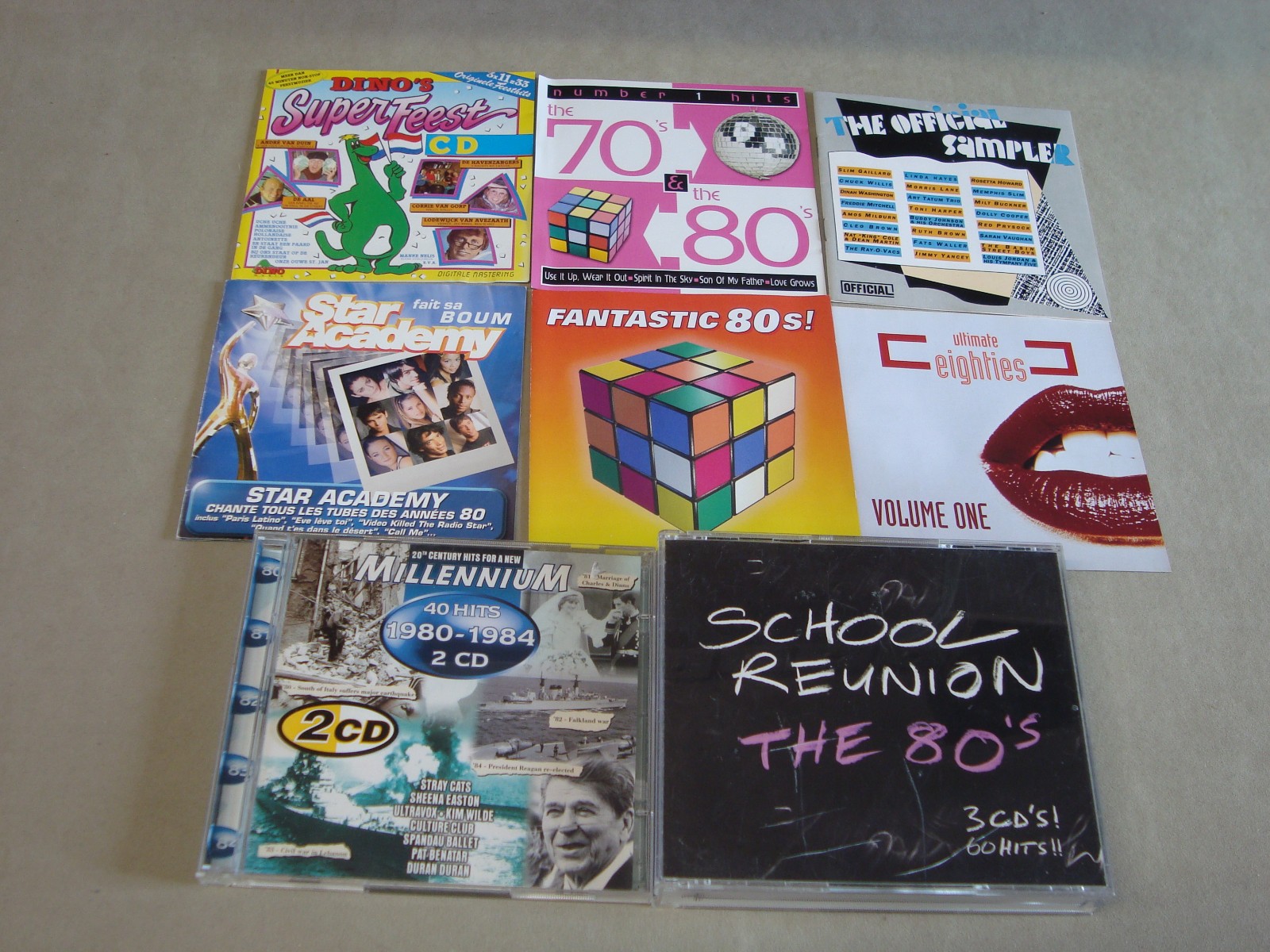 CD JOB LOT L5: 8 1980s COMPILATION CD Albums - most without Jewel Cases