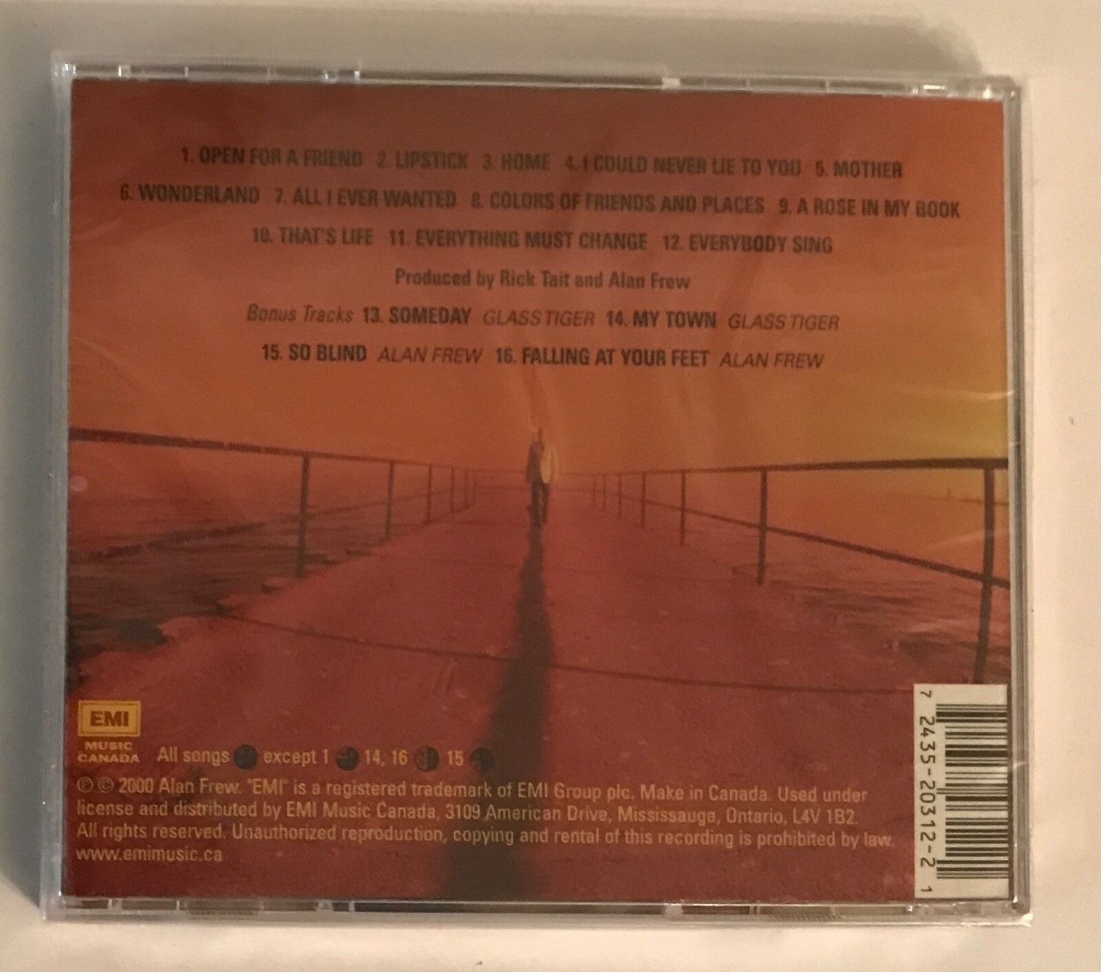 Alan Frew Wonderland CD EMI 2000 Pop Rock Glass Tiger RARE!!!!! NEW!!!!!!