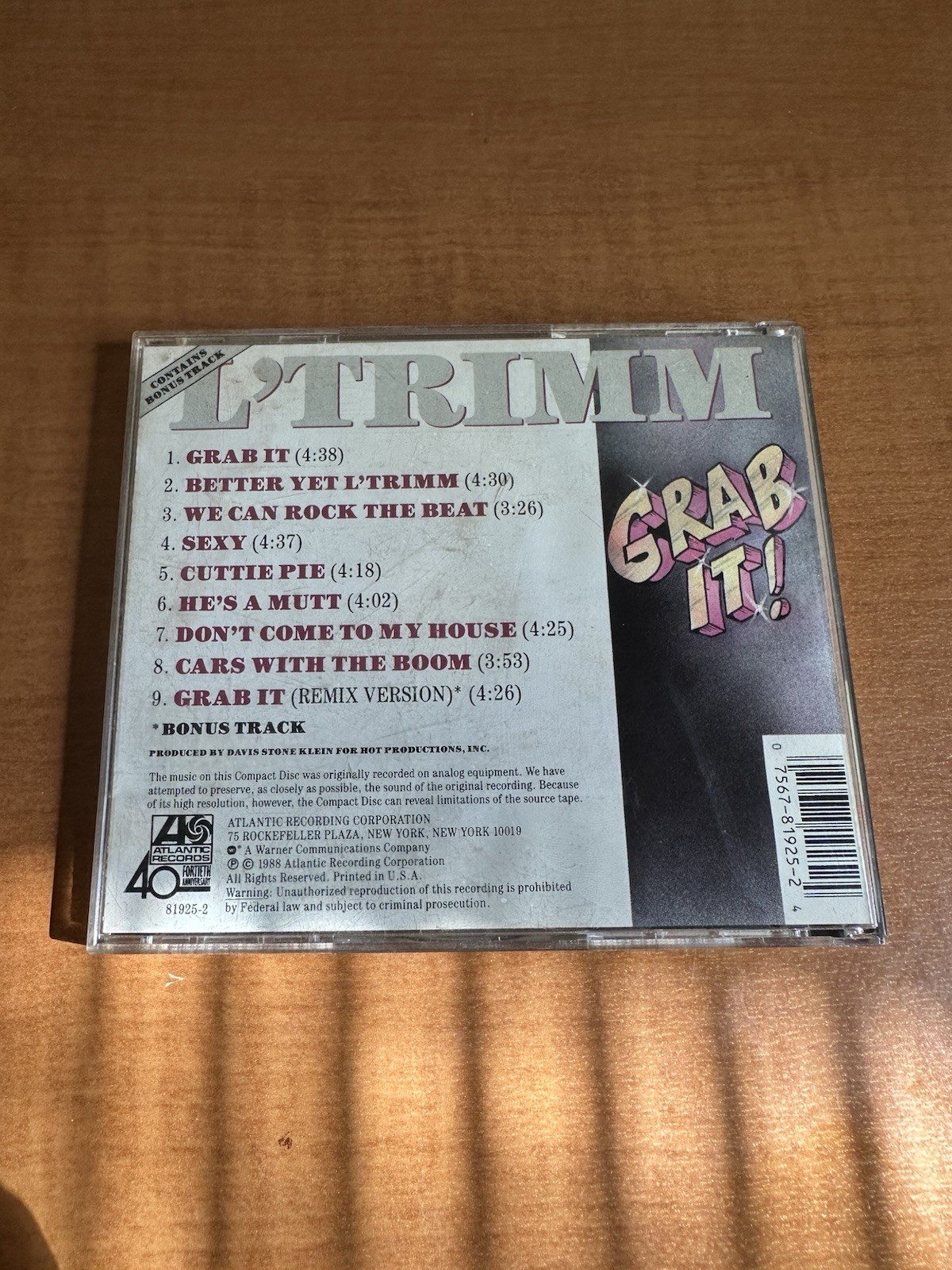 L'Trimm Grab It! 1988 CD MINT disc
