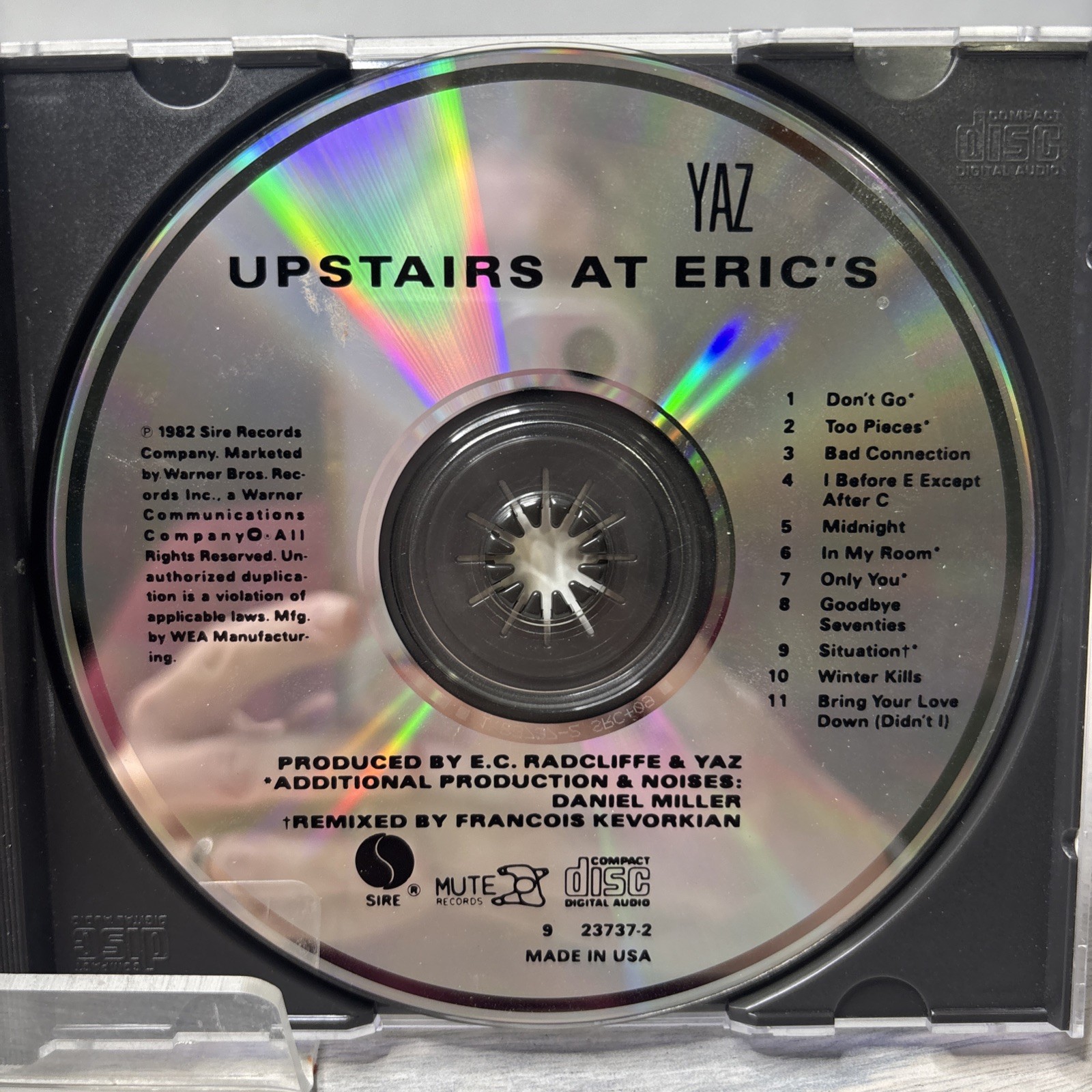 Upstairs at Eric's by Yaz (CD, 1990)