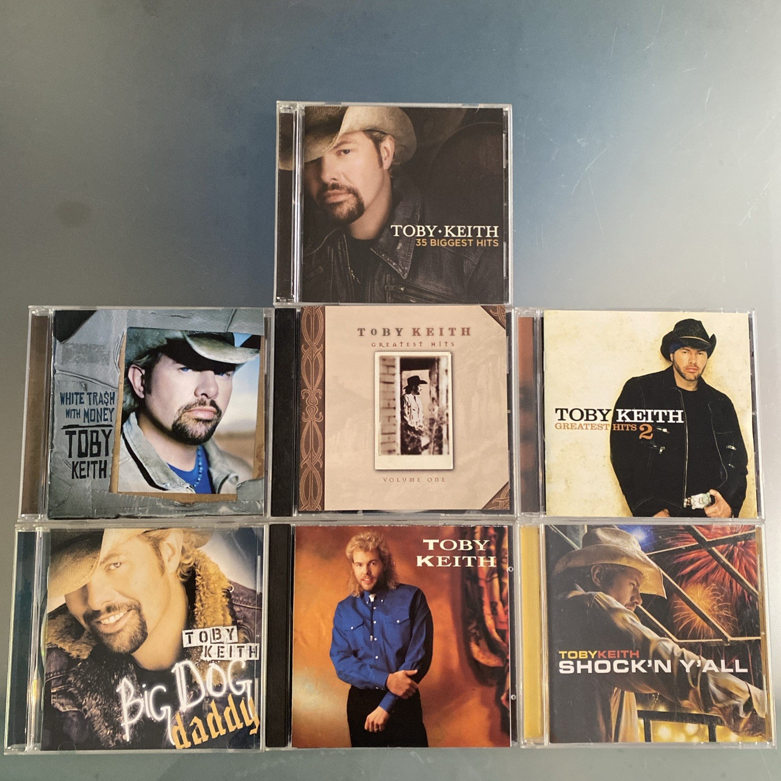 TOBY KEITH 8 LOT: 35 Biggest Hits (2 Disc), White Trash, Greatest Hits I & II+