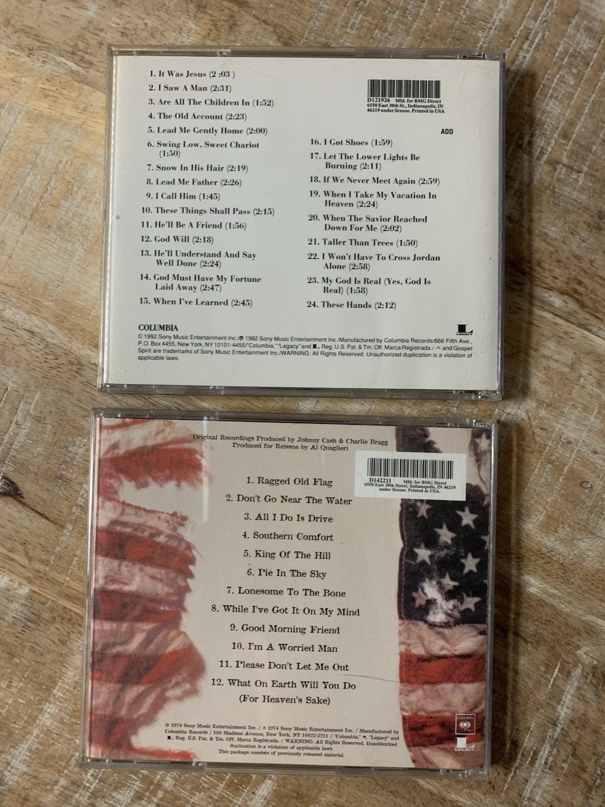 Johnny Cash 2 CD Lot - Ragged Old Flag (2001) & The Gospel Collection