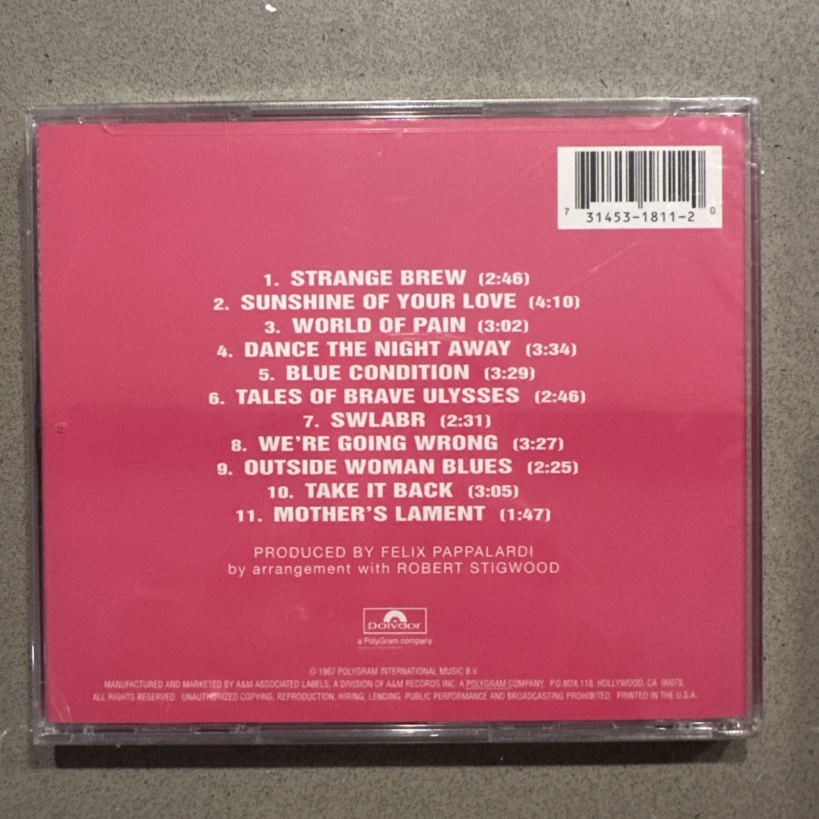 The Cream Remasters - Disraeli Gears Multi-Color CD - Brand New - Sealed