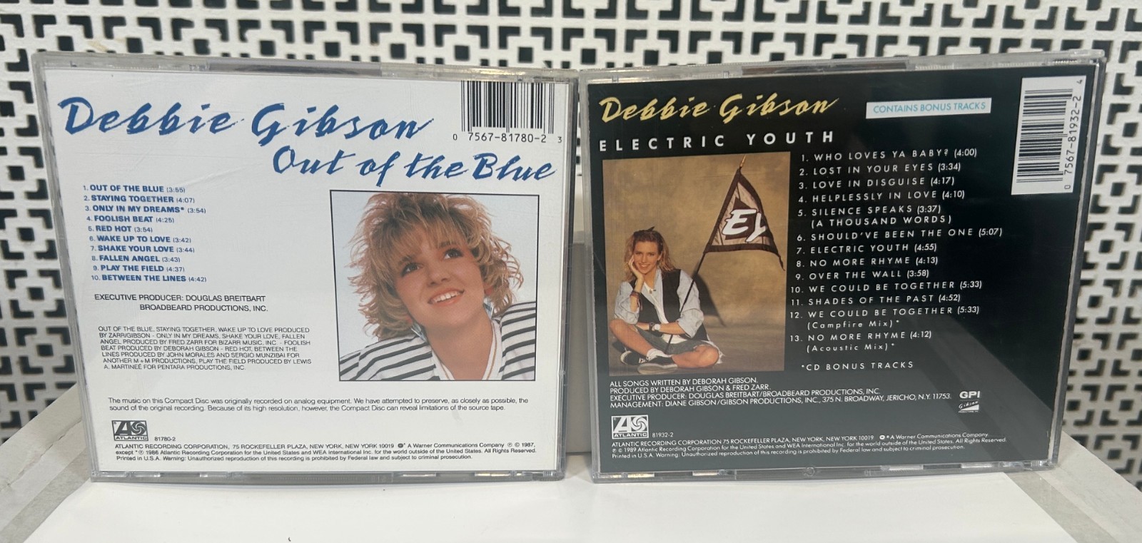 DEBBIE GIBSON Lot of 2 CDs: Out of the Blue & Electric Youth (With Bonus Tracks)