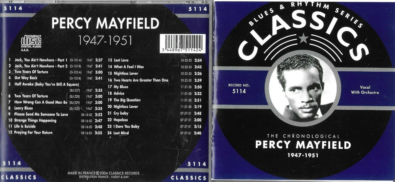 PERCY MAYFIELD 1947-51 CLASSICS CD LONG OUT OF PRINT NEW SEALED