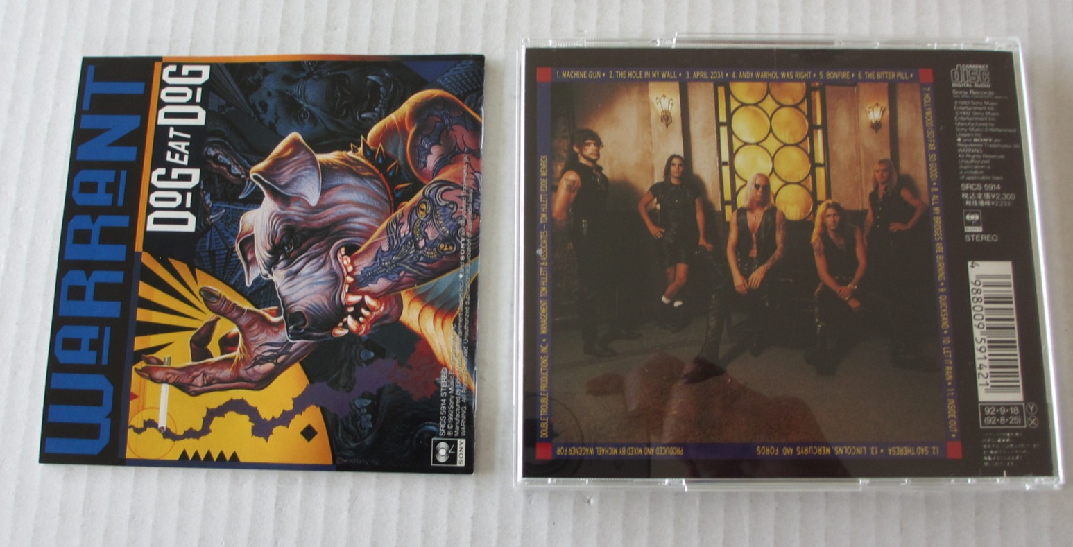 WARRANT- DOG EAT DOG CD JAPANESE PRESS 1992 80s HAIR METAL / GLAM ROCK SRCS-5944