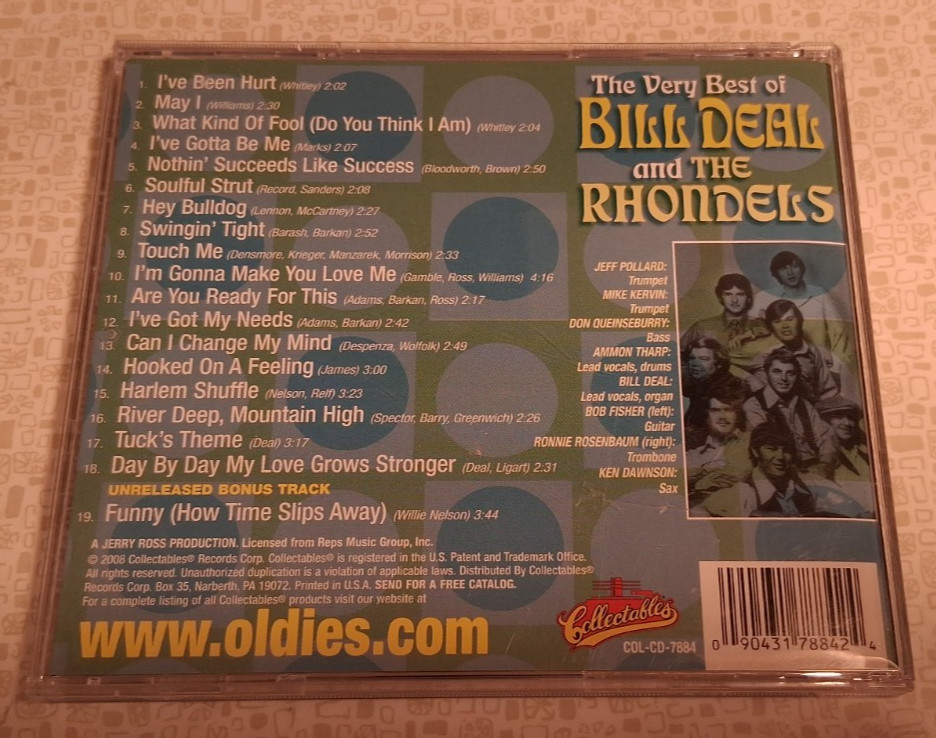 BILL DEAL & THE RHONDELS / THE VERY BEST OF CD I VE BEEN HURT