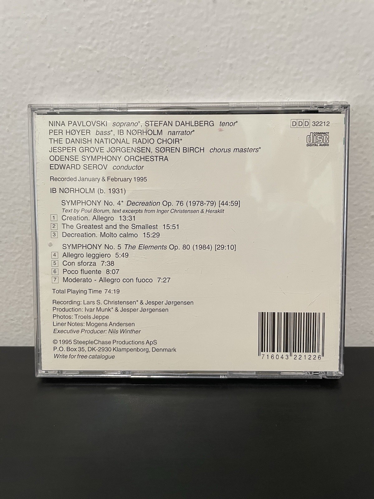 IB Norholm Symphony 4 & 5 CD Serov Danish Choir Servov Classical Denmark 1995
