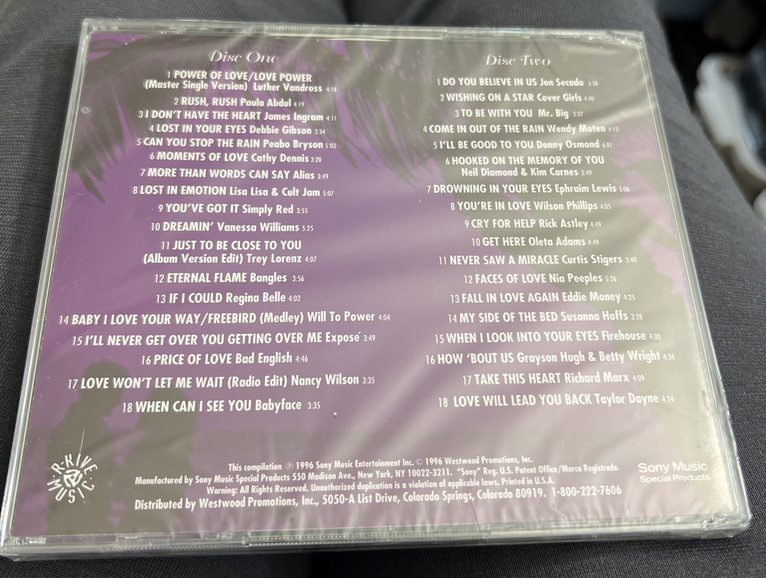 Various All For Love 2 CD Set, 1996 R-KIVE/Westwood Promotions FACTORY SEALED