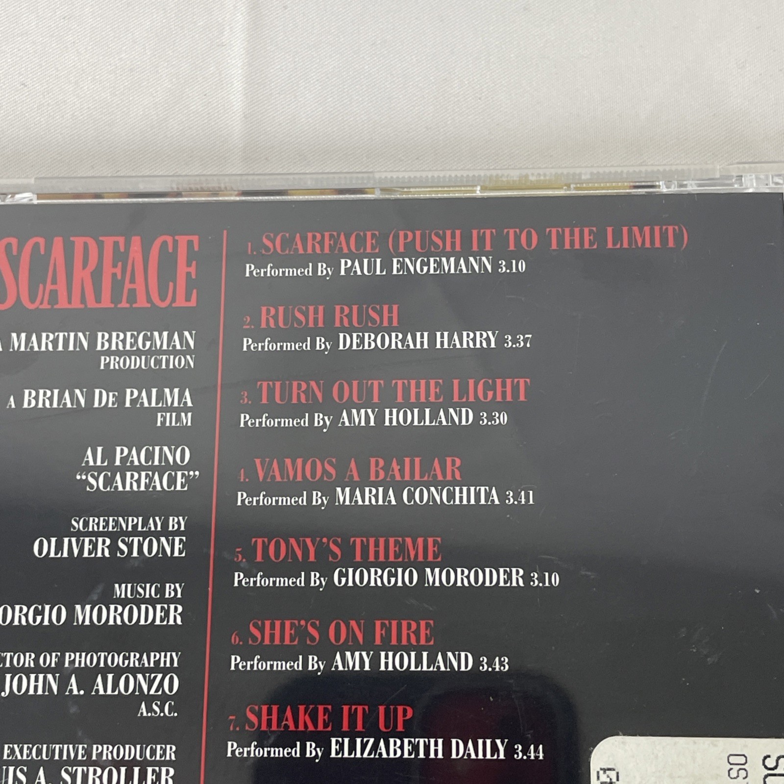 Various - Scarface - Various CD 1983 Elizabeth Daily, Deborah Harry Oop Tested