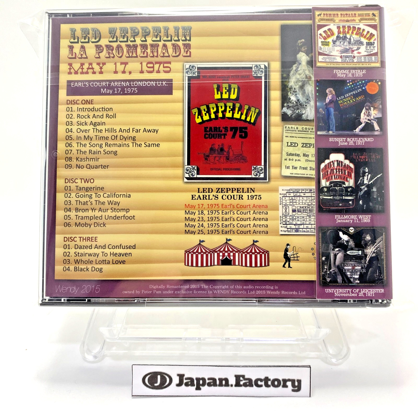LED ZEPPELIN / Earl's May 17, 1975 3CD