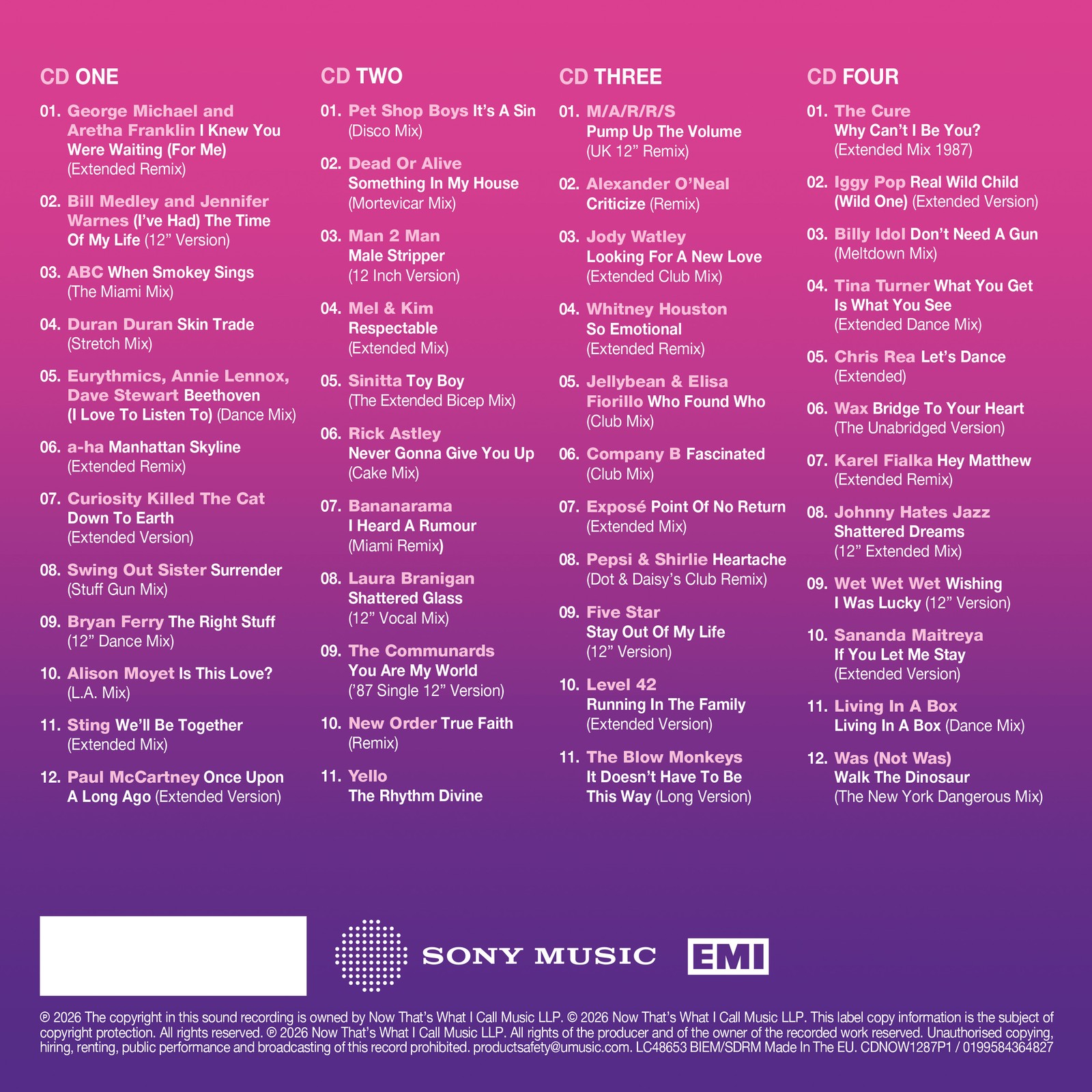 Various Artists 12" 80s: 1987 - Part One (CD) (UK IMPORT) (PRESALE 07/17/2026)