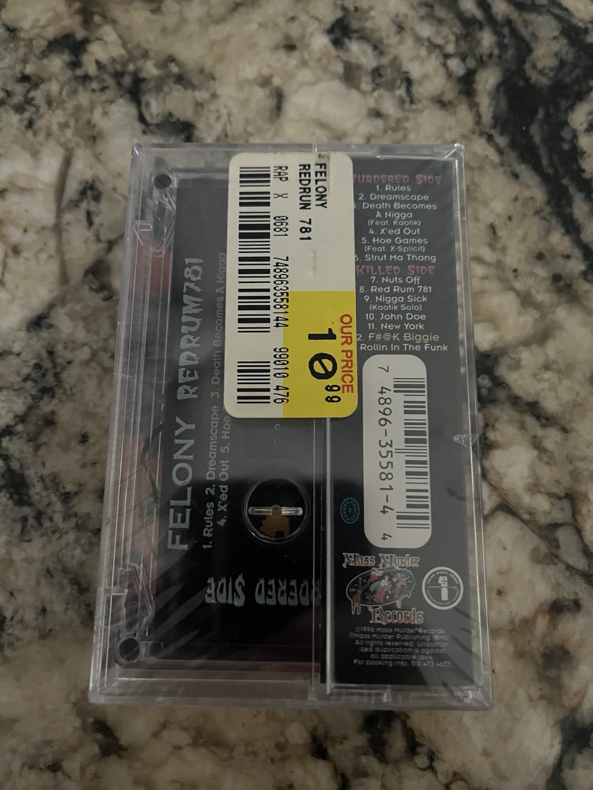 Felony Redrum 781 Cassette Sealed 90’s Rap Hip Hop Gangsta