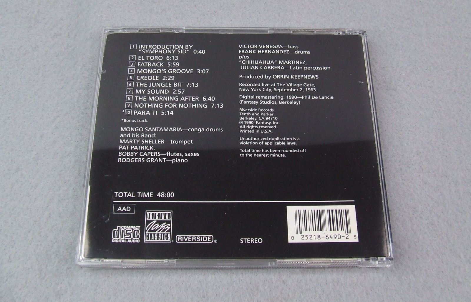 Mongo Santamaria - Mongo at the Village Gate (CD, 1990 Riverside)