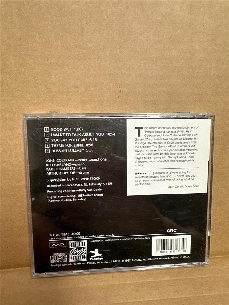 Soultrane by John Coltrane (CD, Oct-1991)