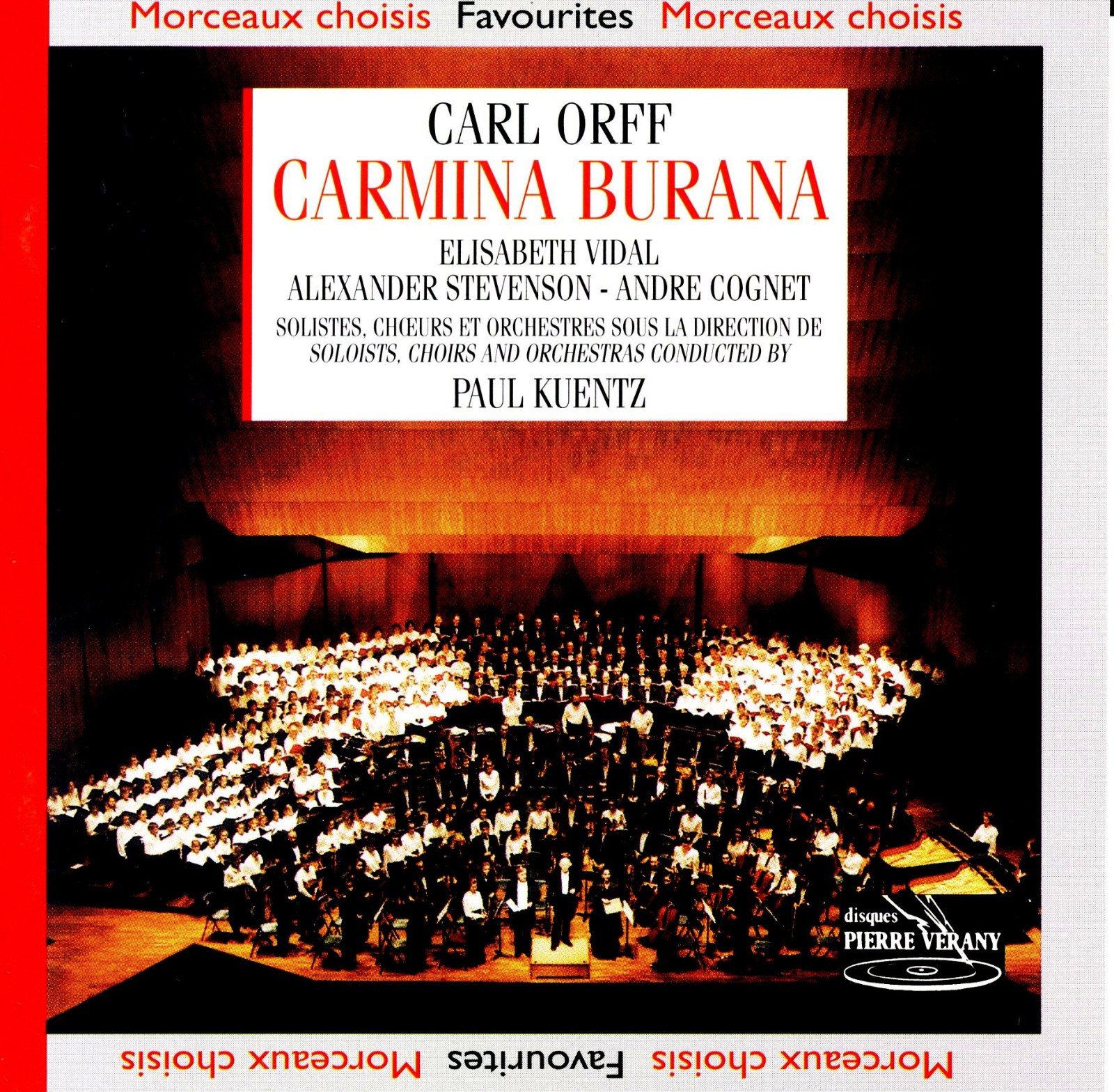 ORFF Carmina Burana PAUL KUENTS [CD] Made in France MPO