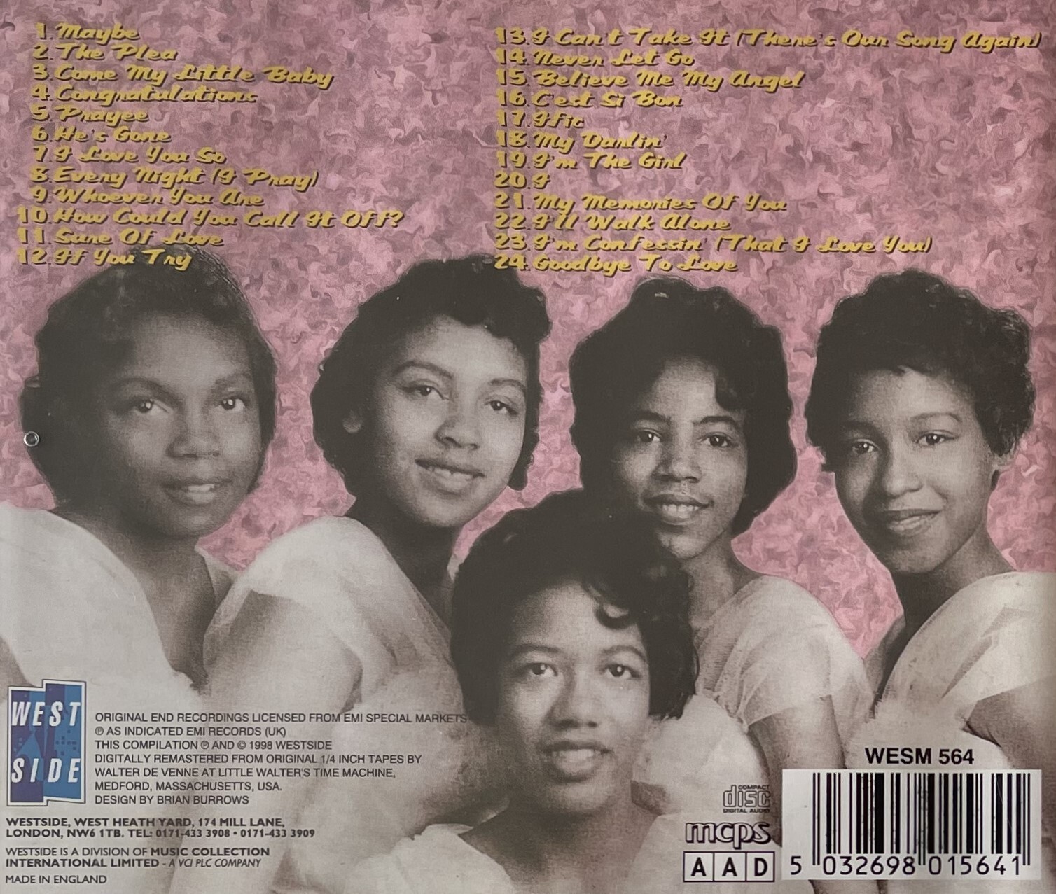 CHANTELS~WE ARE THE CHANTELS / THERE'S OUR SONG AGAIN~1998 UK 24-TRACK CD ALBUM