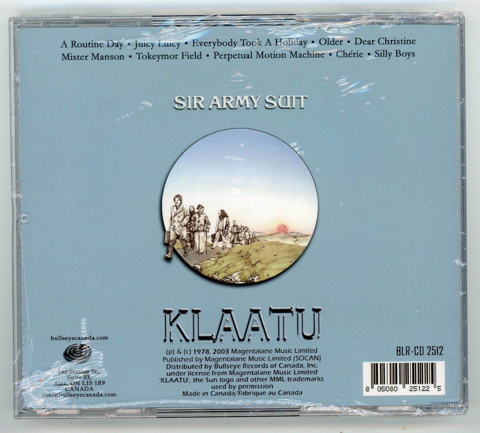 SEALED Klaatu SIR ARMY SUITE - Canada Bullseye 25th Anniversary CD