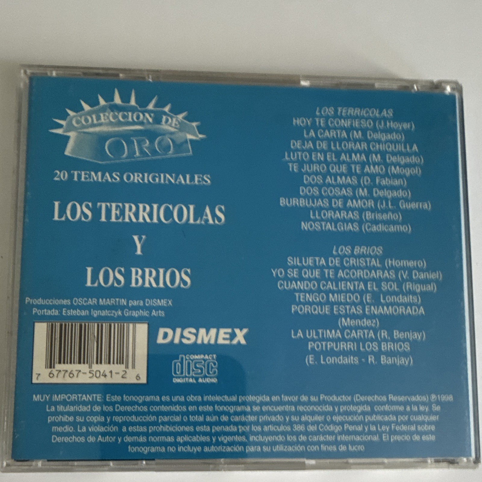 Coleccion de Oro: Los Terricolas & Los Brios CD 20 Tracks DISMEX
