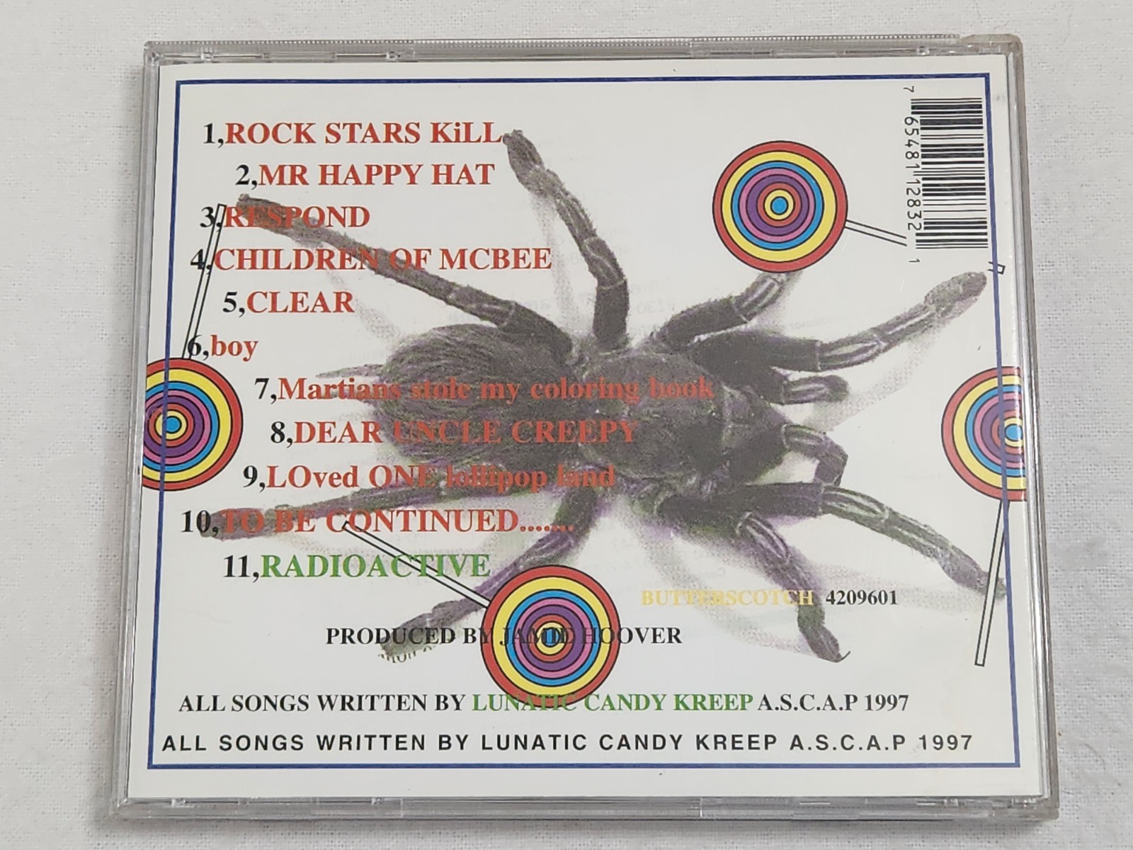 Lunatic Candy Kreep - Lunatic Candy Kreep CD 1997 Butterscotch Recordings Signed