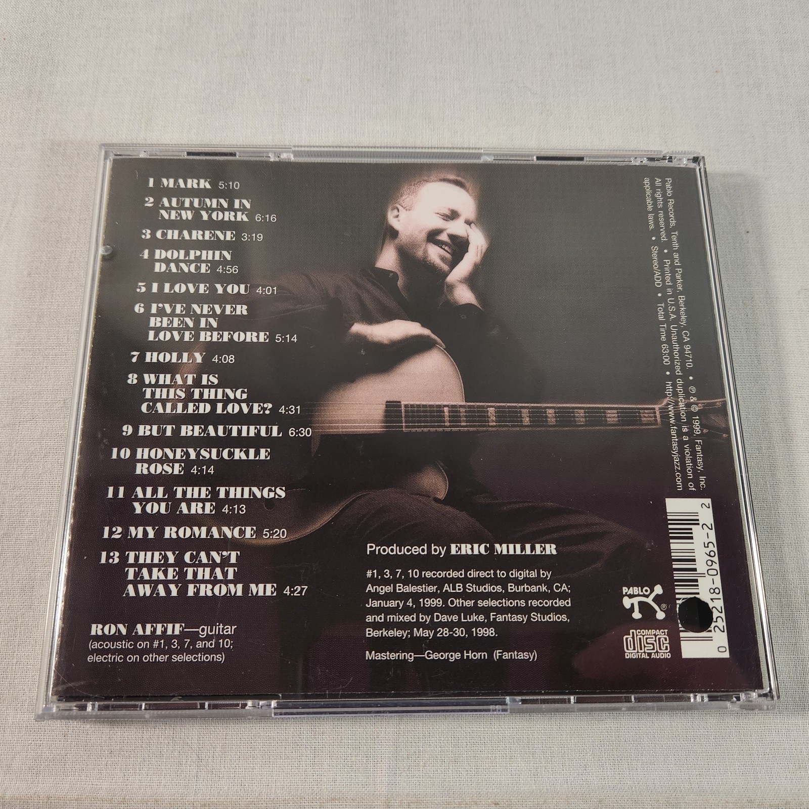 Ron Affif Solotude (1999 Pablo Records) Acoustic / Electric Guitar Jazz FREEShp