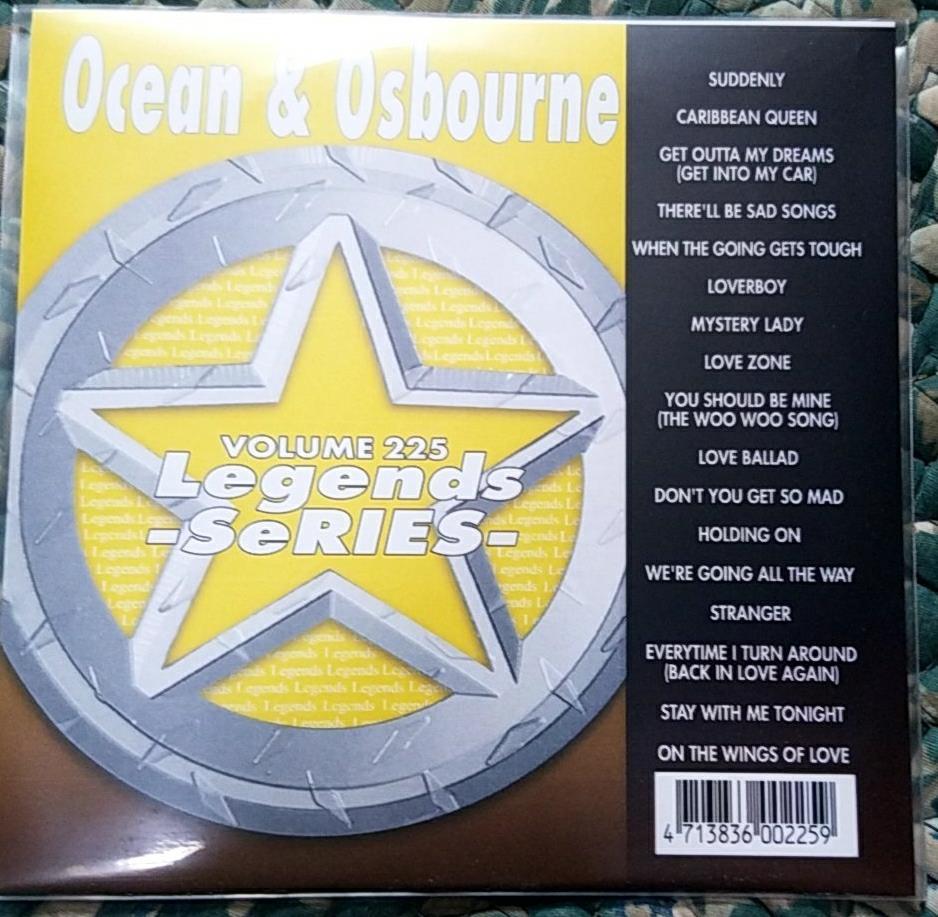 LEGENDS KARAOKE CDG DISC BILLY OCEAN & OSBOURNE #225 R&B SOUL OLDIES 17 SONGS .