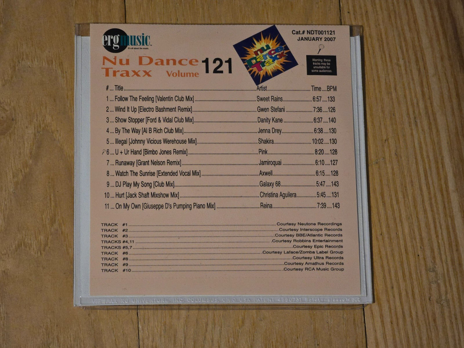 ERG Nu Dance Traxx CD, Volume 121 ~ MINT