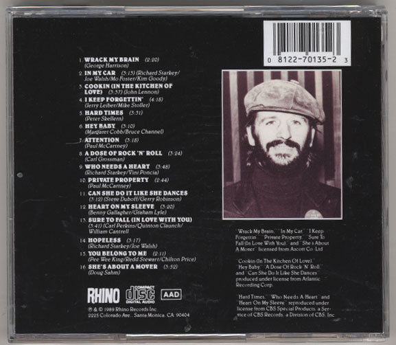Ringo Starr: Starr Struck (Best of Ringo Starr Vol 2) - OOP Rhino CD - In My Car