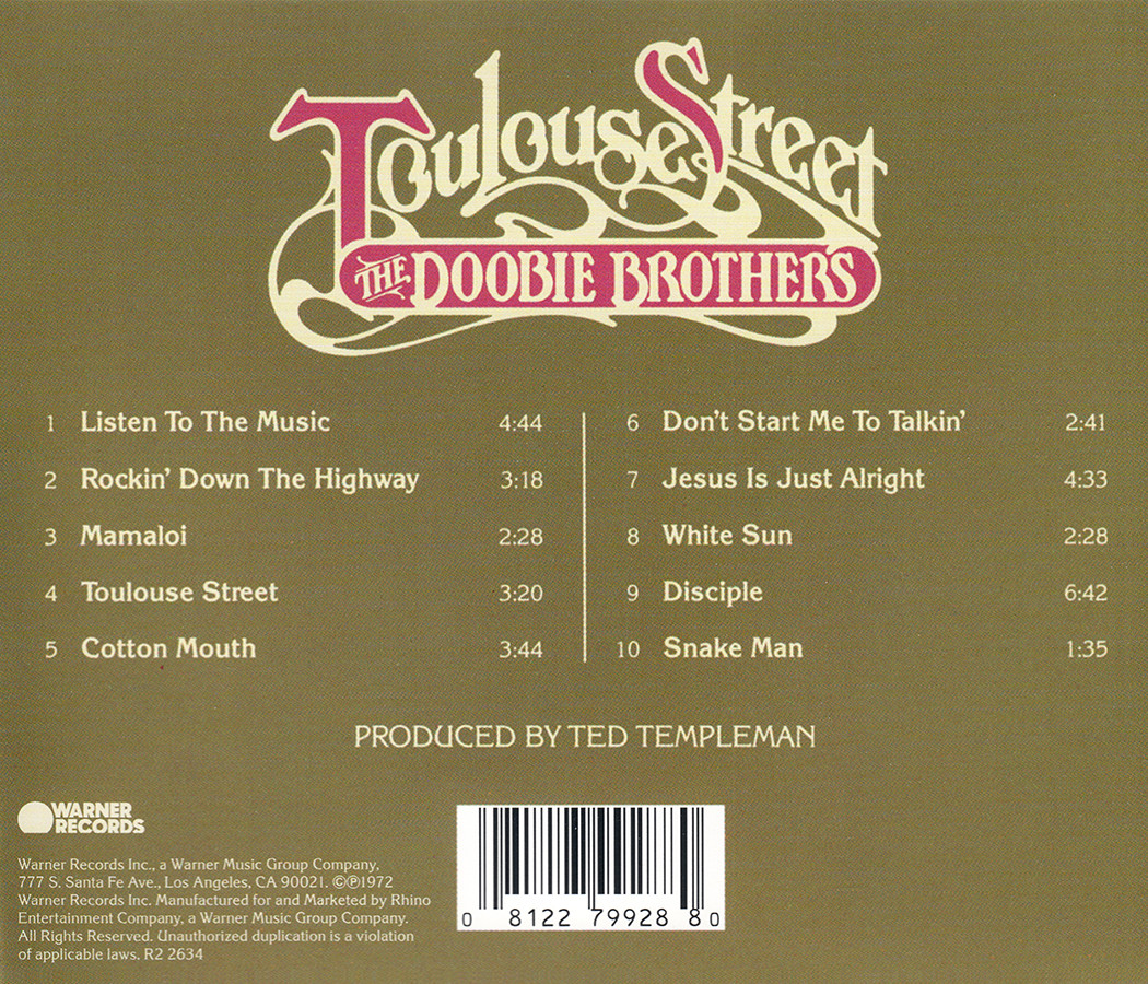 The Doobie Brothers ~ Toulouse Street (1972) CD 2008 Warner Records •• NEW ••