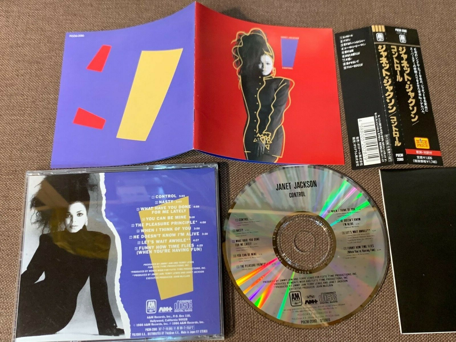 JANET JACKSON Control JAPAN CD POCM-2080 w/ OBI + INSERT 1999 reissue Free S&H