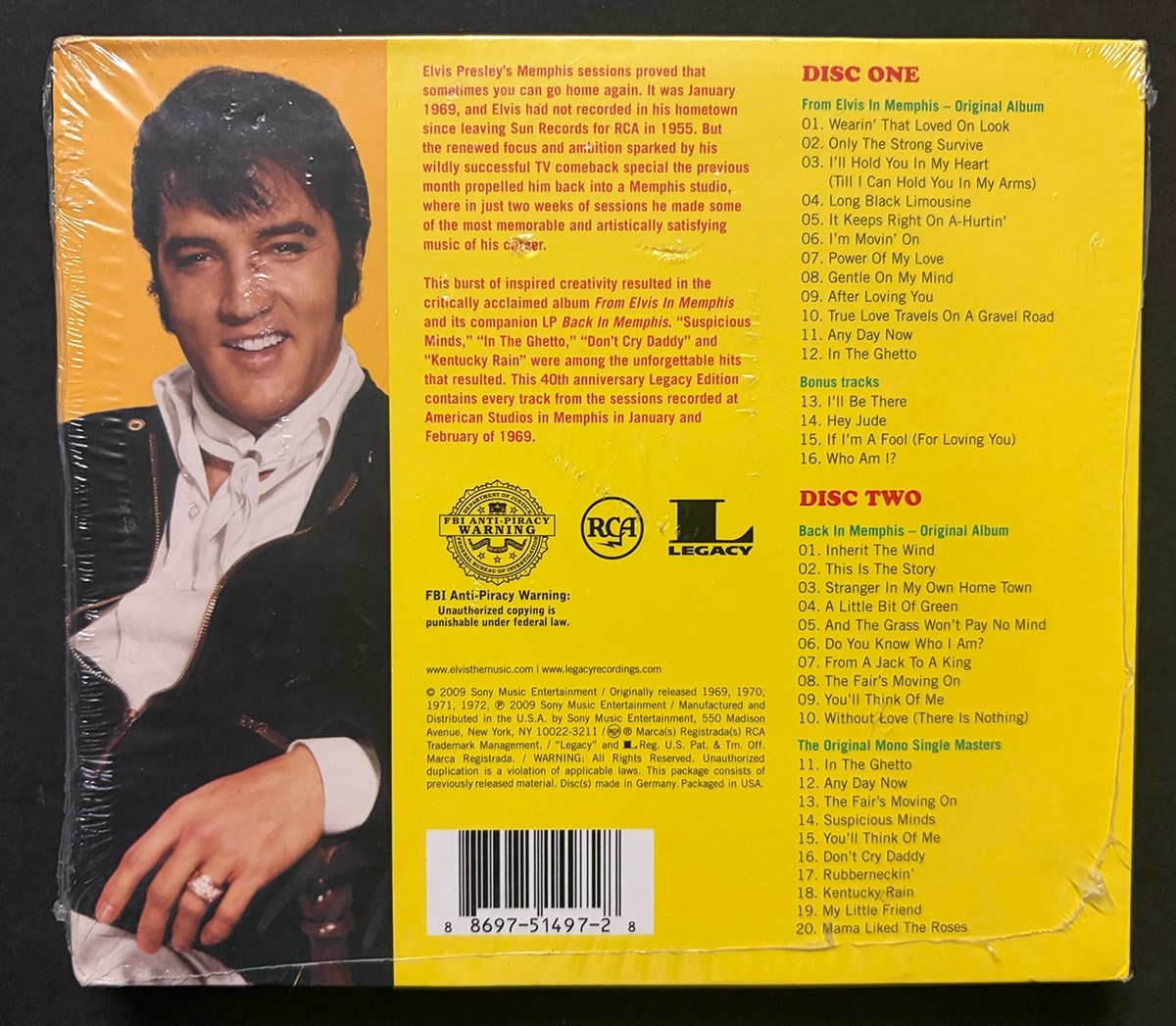 SEALED Elvis Presley - From Elvis In Memphis 2 CD set NEW