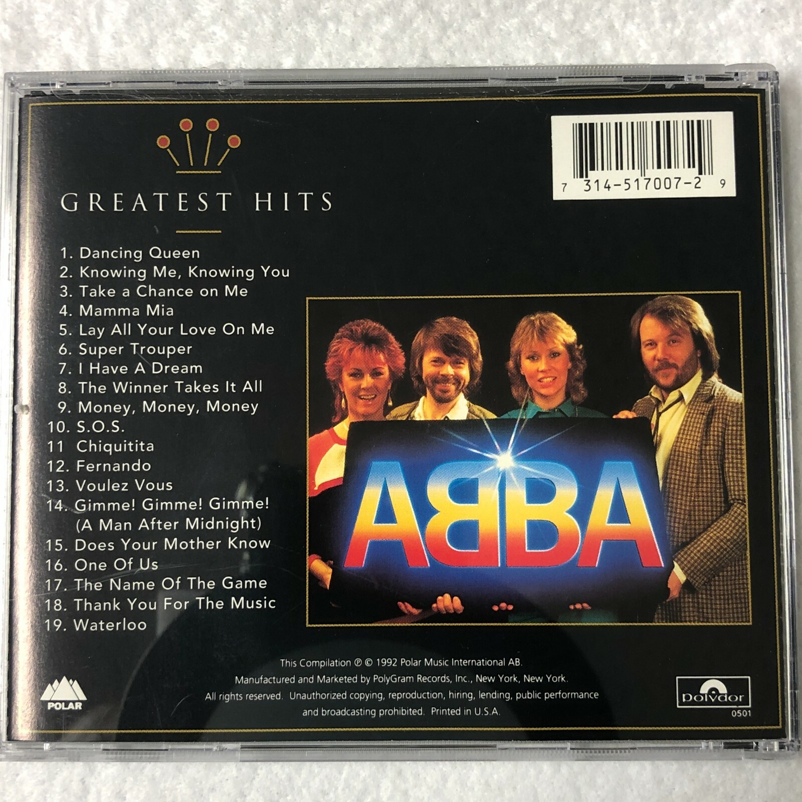 Abba Gold Greatest Hits CD 1970s 1980s Compilation 1992