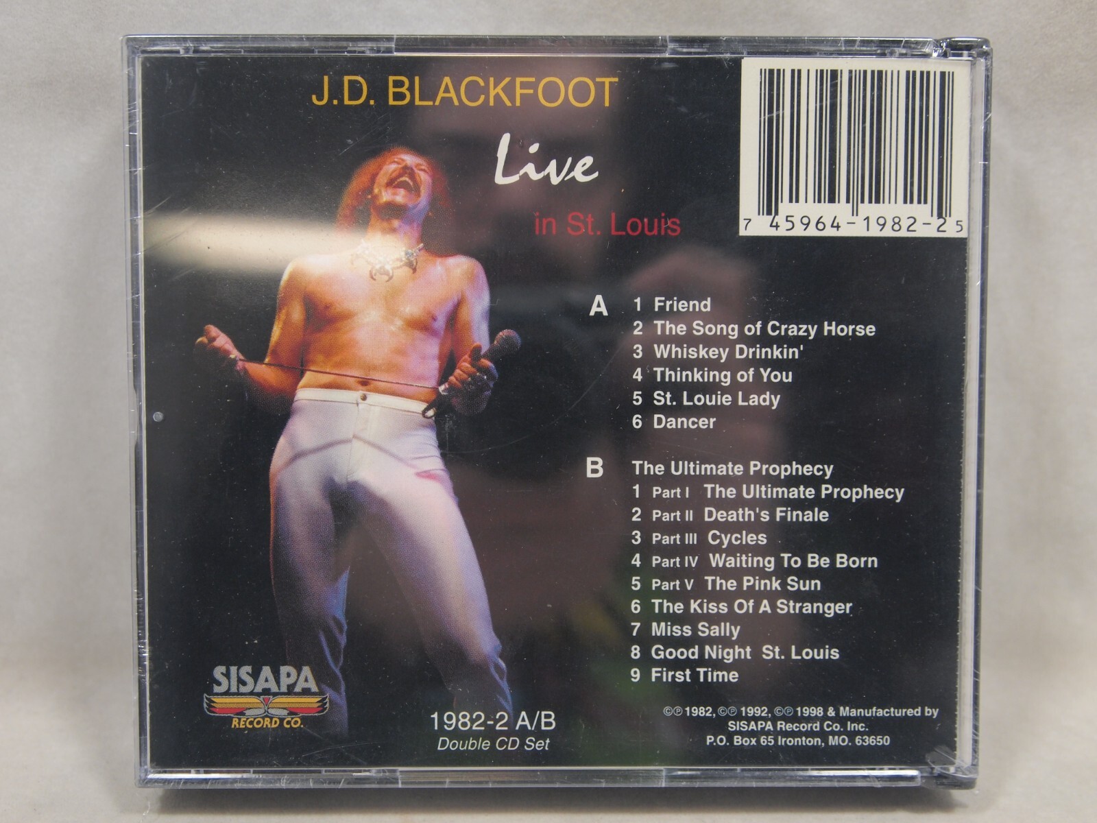 J.D. Blackfoot Live in St. Louis July 16, 1982 2 CD Set Brand New Sealed