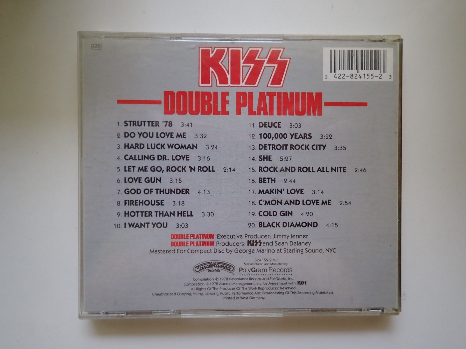 KISS - DOUBLE PLATINUM CD 1978 POLYGRAM WEST-GERMANY