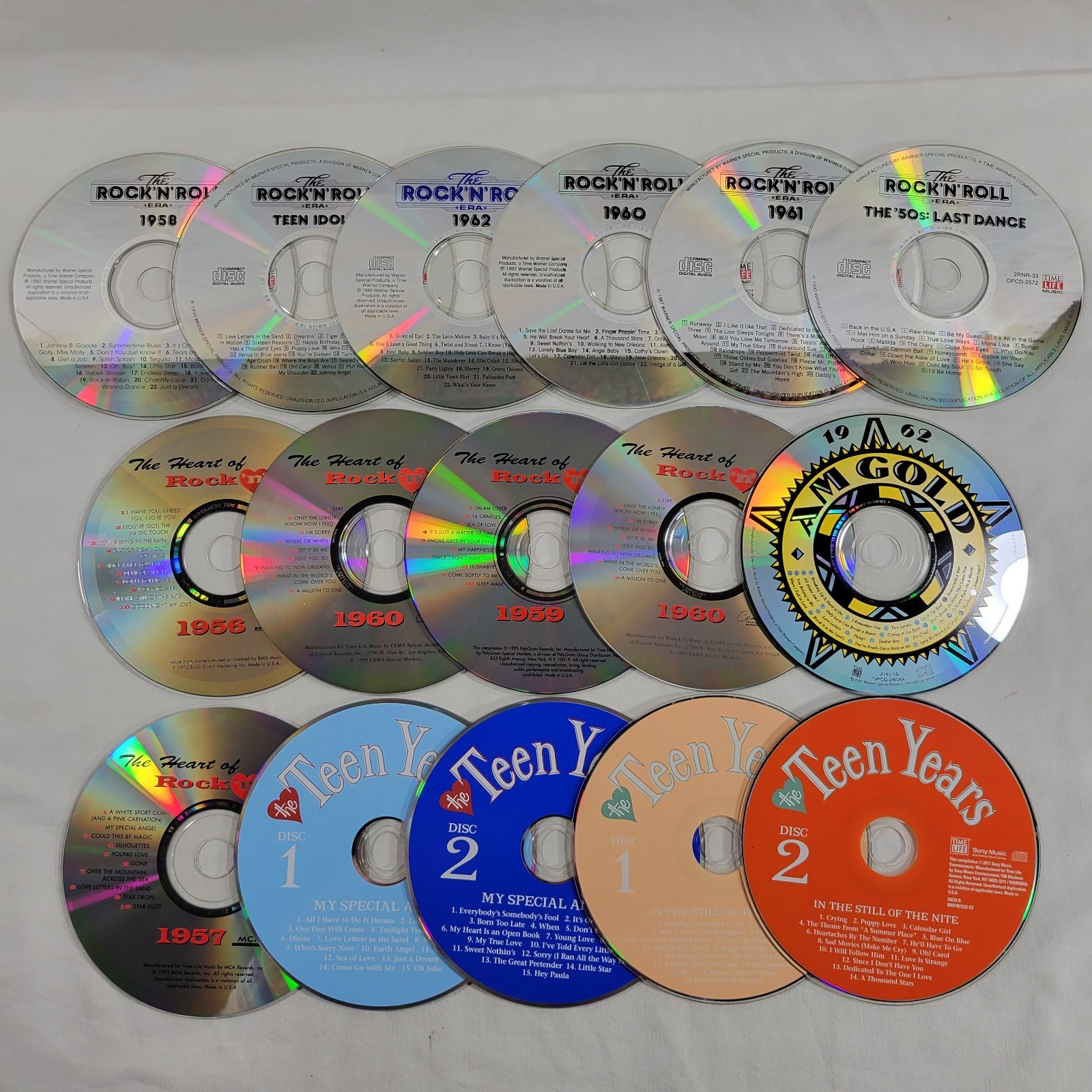 Time Life Oldies CD Lot Of 16 Just The Discs 1950s 1960s Rock & Roll Music CDs
