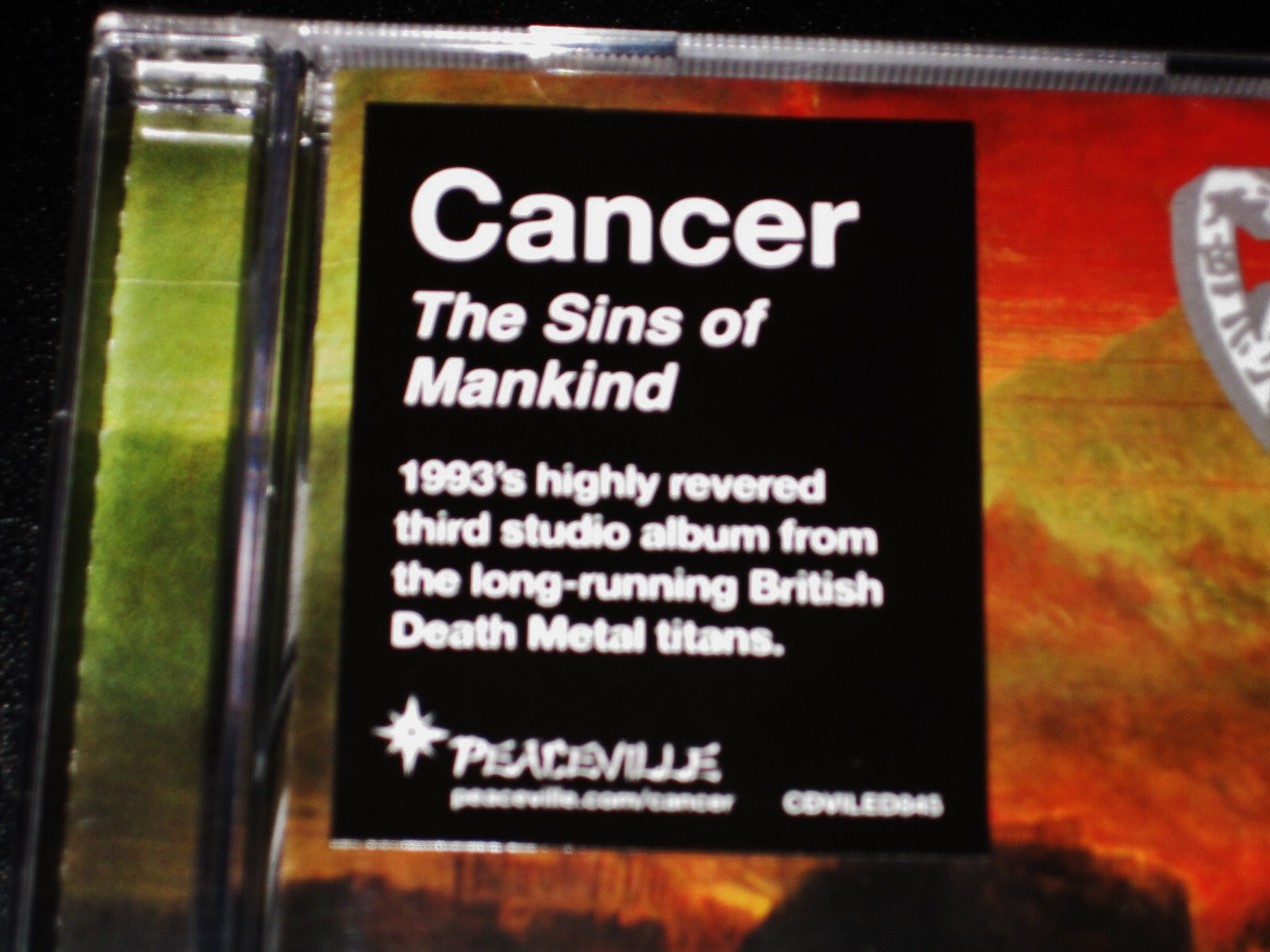 Cancer: The Sins Of Mankind CD 2021 Reissue Peaceville Records CDVILEF845 JC NEW