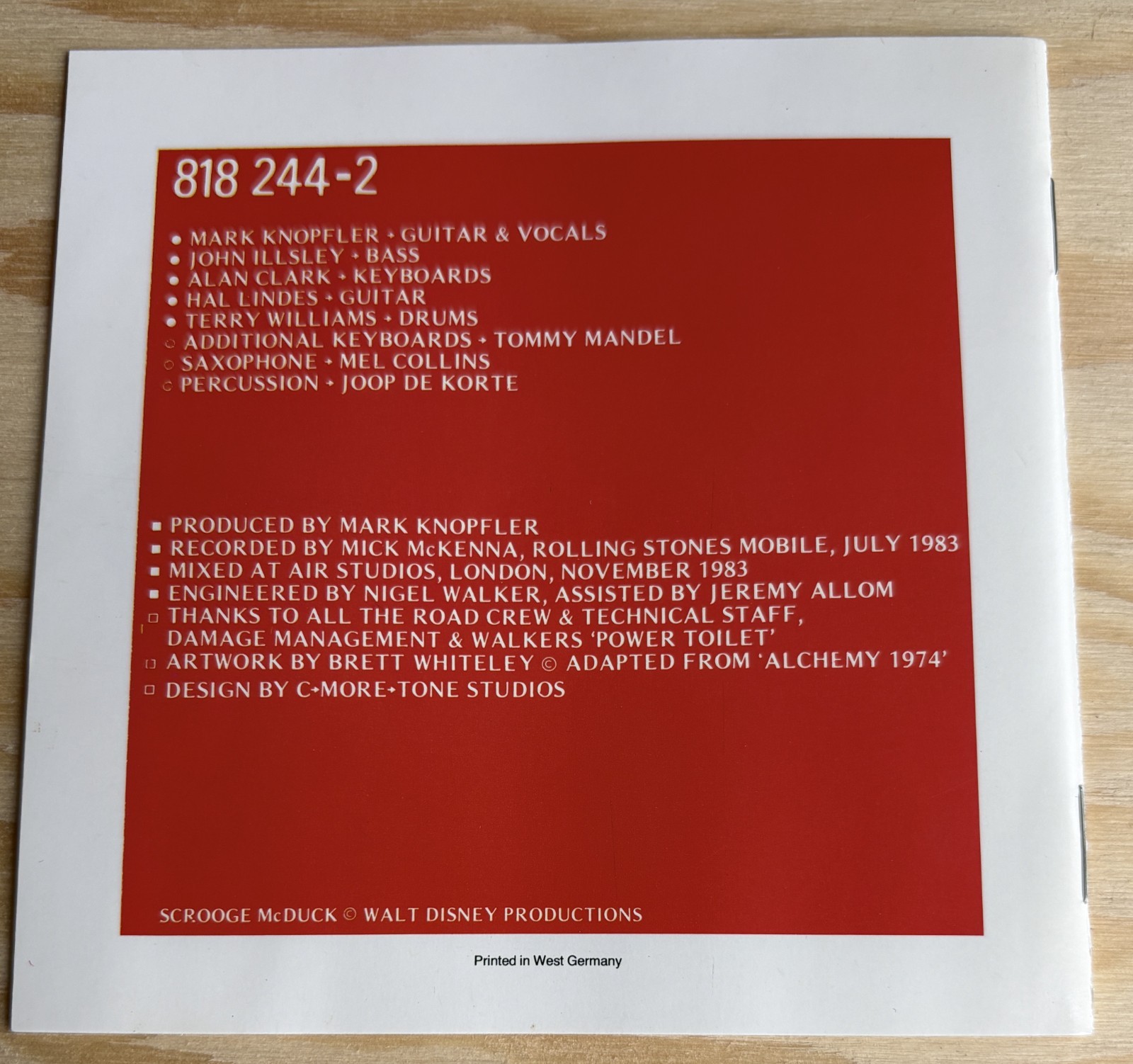Dire Straits –Alchemy Live (D1)–Vertigo 818 244‑2 West Germany Red Fan Pressing