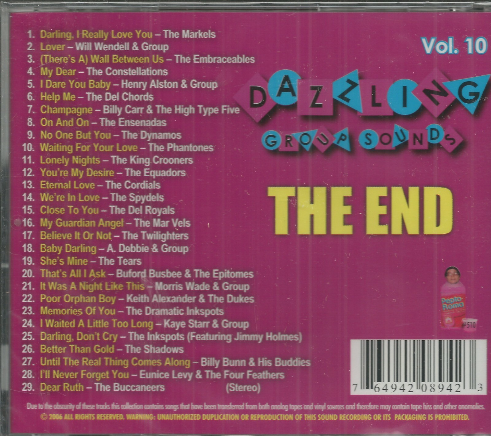 DAZZLING GROUP SOUNDS CD - VOL 10 BRAND NEW LAST ENTRY IN SERIES NOW OOP