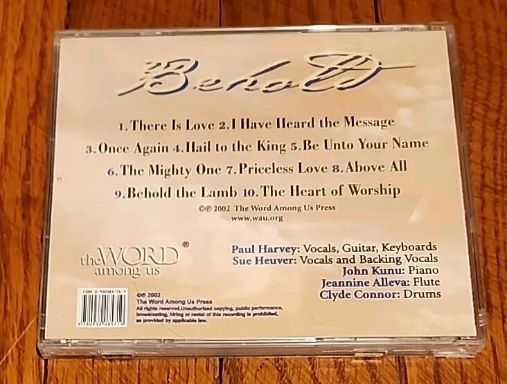 Behold - Word Among Us Press CD Featuring Paul Harvey Sue Heuver (2002)