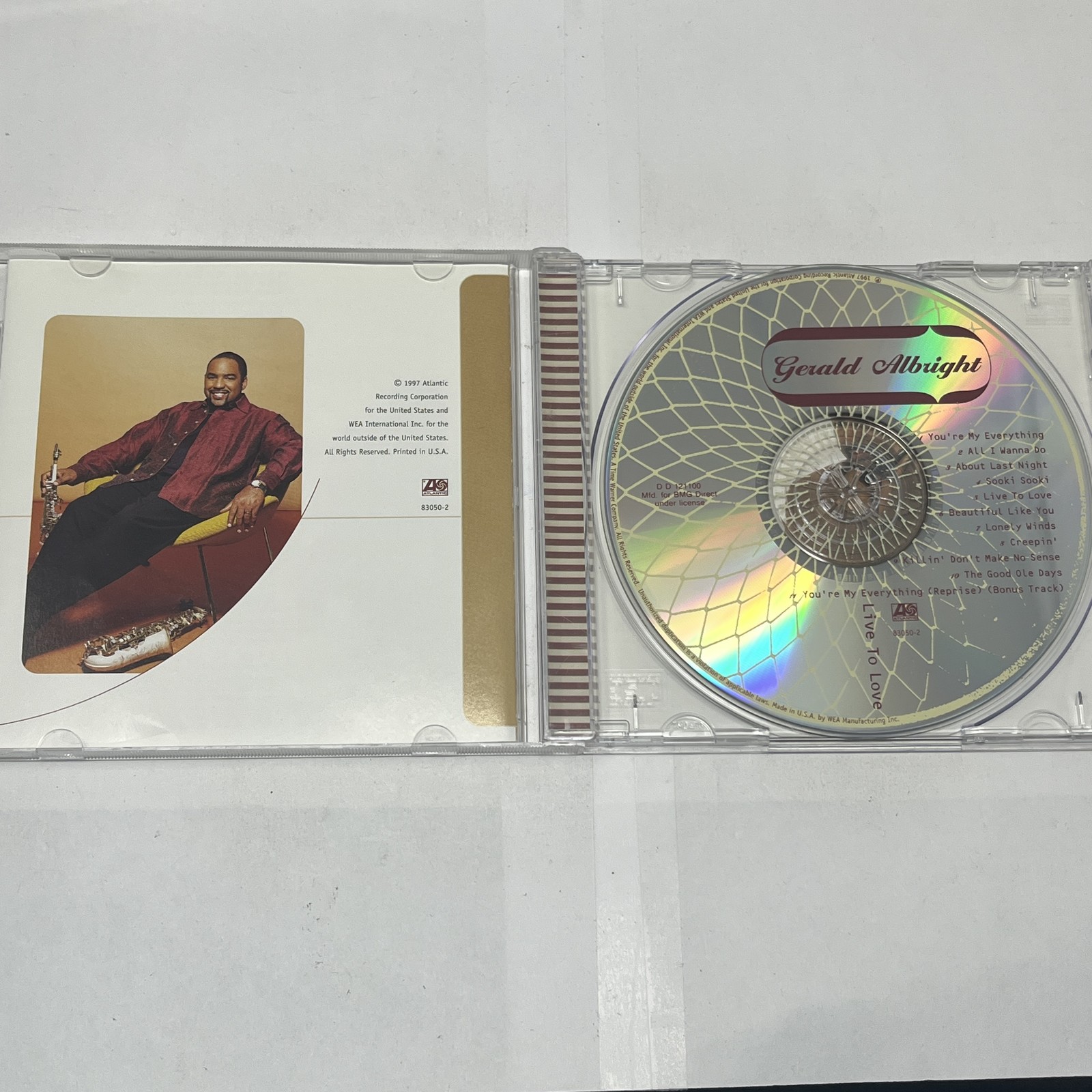 Gerald Albright - Live To Love CD (1997, Atlantic Records) Smooth Jazz Saxophone