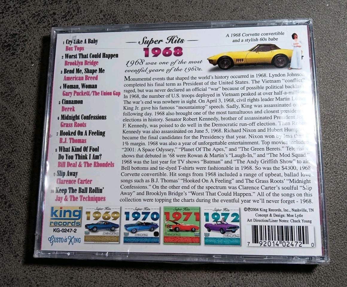 Super Hits 1968, (New - Sealed) Classic Collection Audio Music CD - Variety [JB]