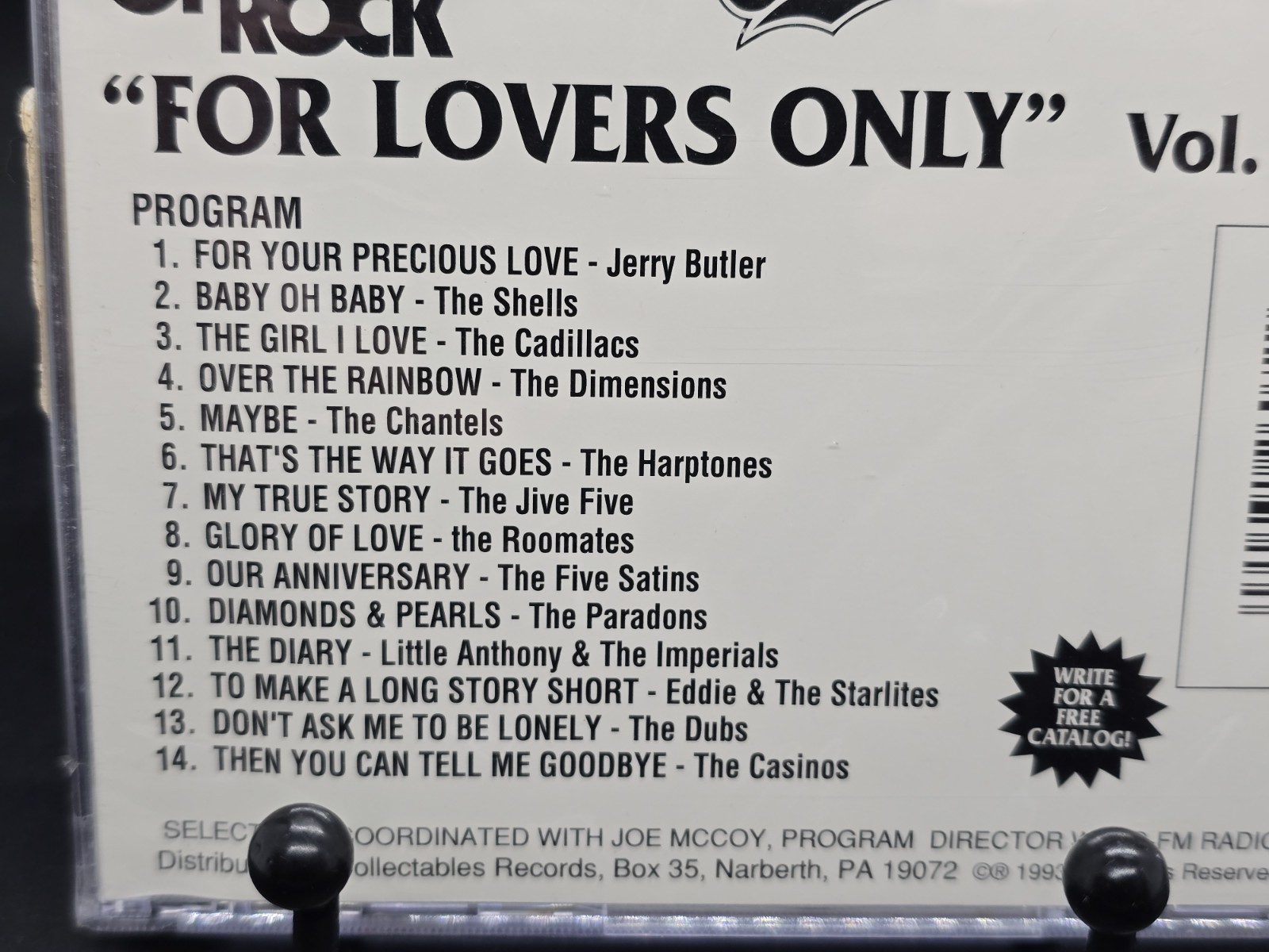 Collectables WCBS FM 101.1 For Lovers Only Vol. 3 (CD)14 Tracks New*Hole In Case
