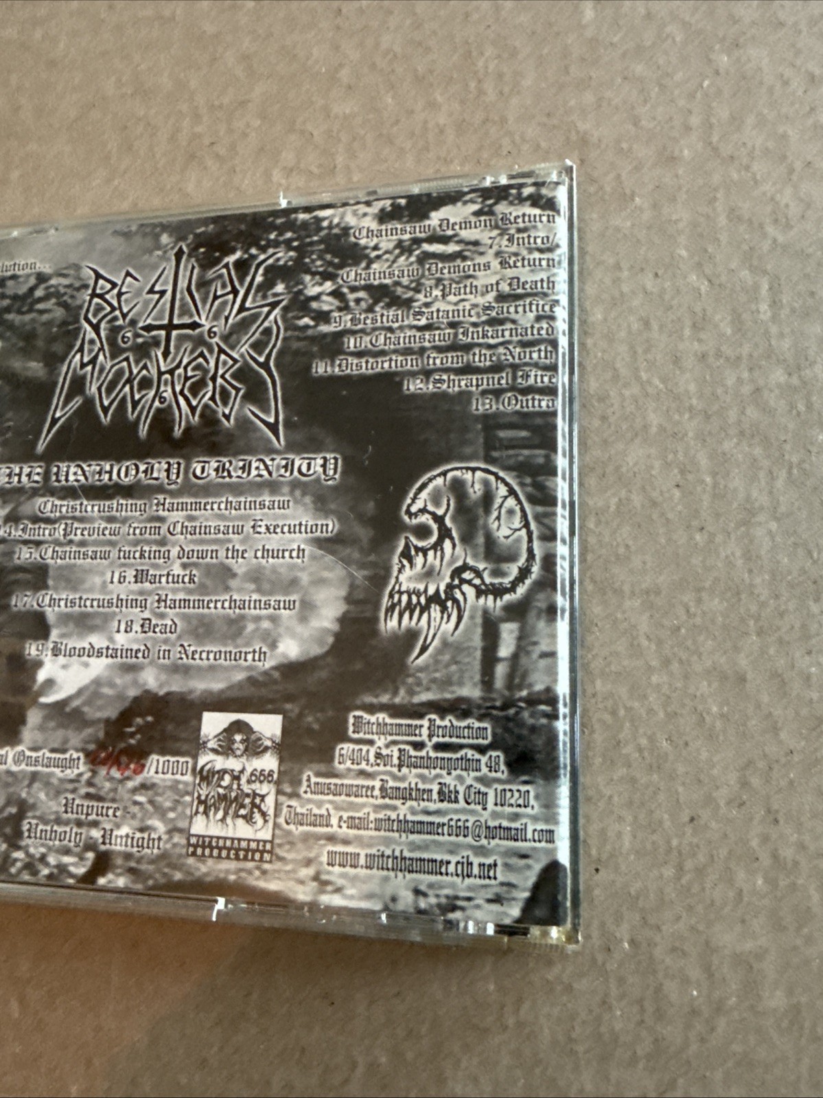 Bestial Mockery The Unholy Trinity Limited Cd /1000 WHP-074D/METAL 2007