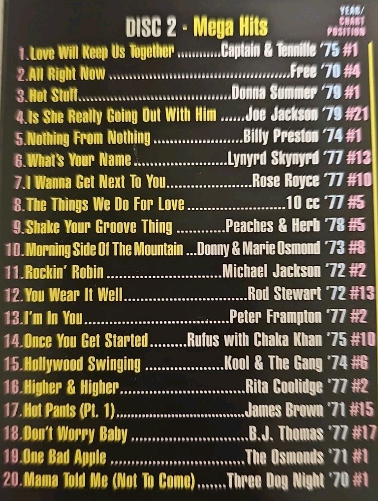 Top Hits Of The 70s 4CD Box Set EX+ Collectables COL-0482BX Styx Free 10cc Toto
