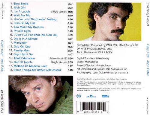 DARYL HALL & JOHN OATES - THE VERY BEST OF DARYL HALL & JOHN OATES NEW CD