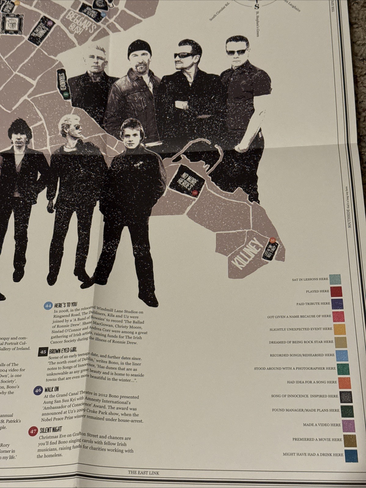 U2 Wandering In U2's Dublin 2013 poster for Record Store Day Bono Edge Adam